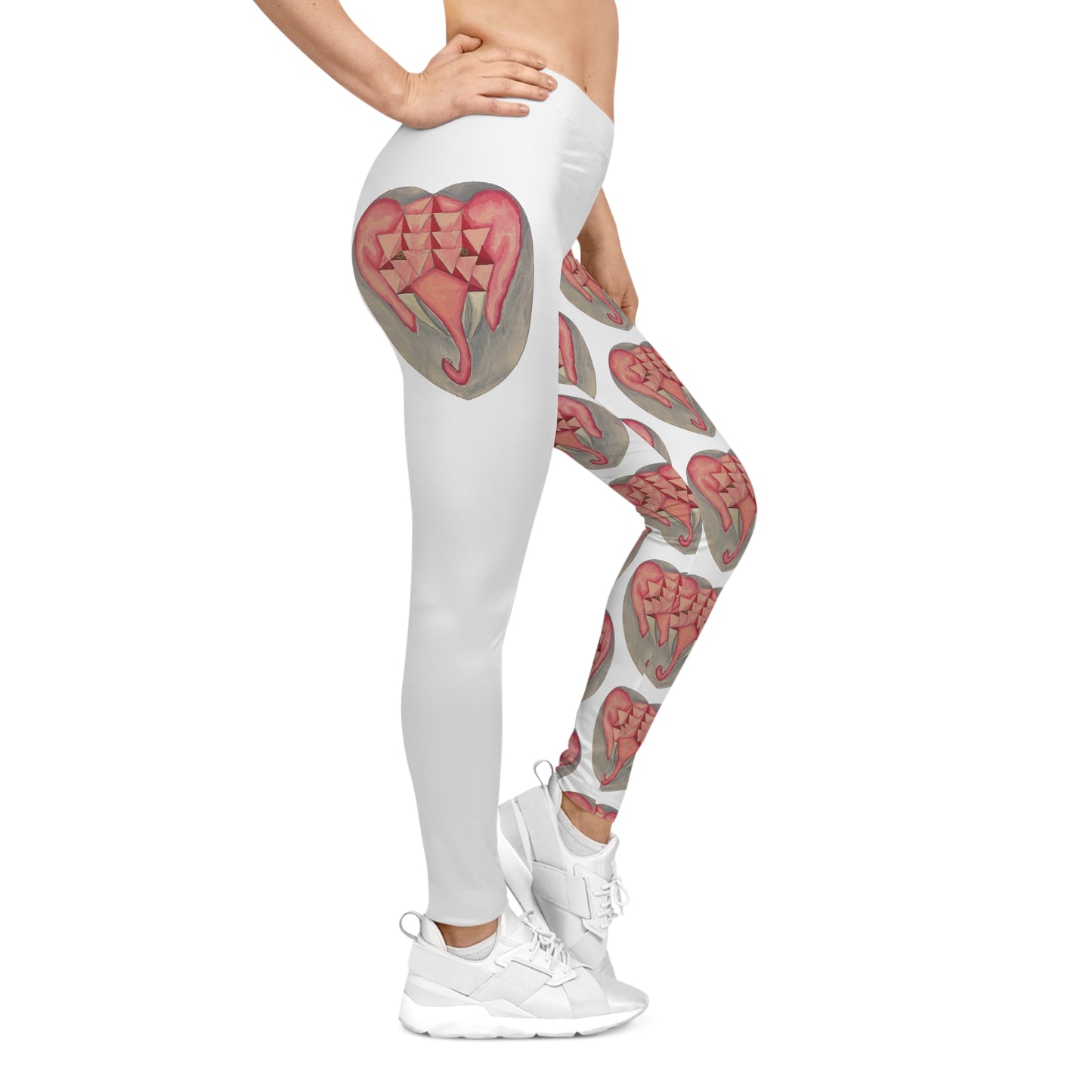 Pink Elephant Heart Leggings